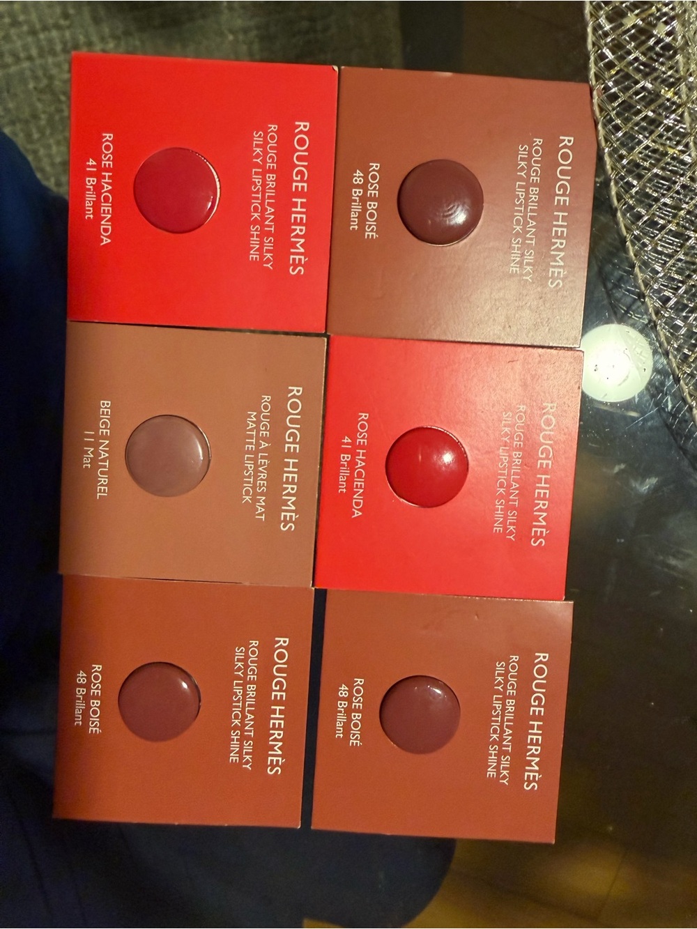 Hermes Rouge Lipstick Set — Red & Brown Mix